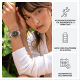 Garmin Lily 2 Active, Reloj Inteligente con GPS, Diseño Elegante, Datos de Salud y Forma Física, Pantalla Táctil, Notificaciones Inteligentes, Autonomía hasta 9 días, Plata con Correa Morada