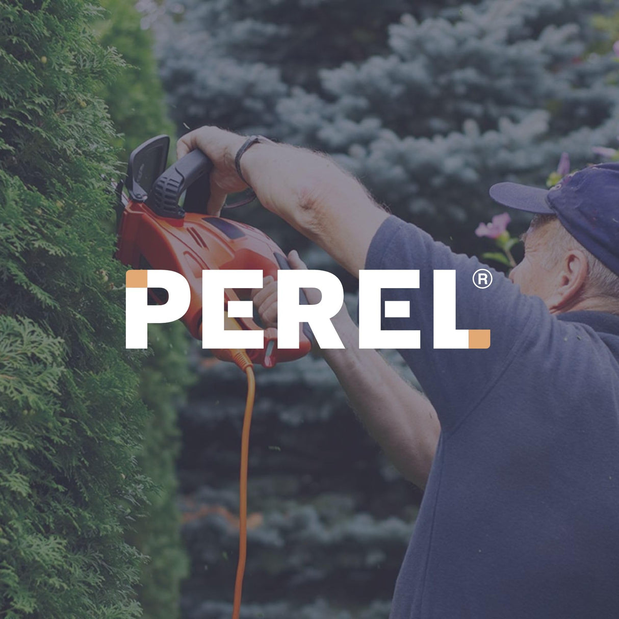 Perel Extensión electrónica sobre enrollamiento, uso interior, tierra alemana, protección térmica, 50 m, 3g1.5, naranja/verde