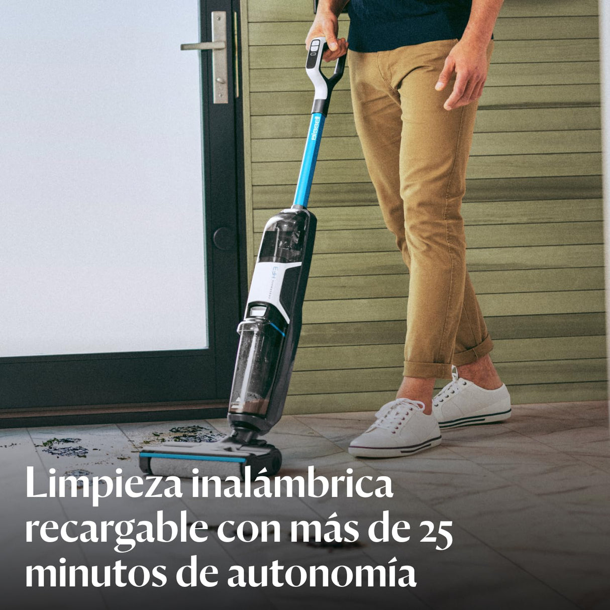 BISSELL CrossWave HF3, Aspiradora Sin Cable, Aspiradora Fregona solo para Suelos Duros, Escoba Aspiradora Vertical Ligera, Aspiradora de Agua con 25 Minutos de Autonomía, en Seco y Húmedo, 3598N