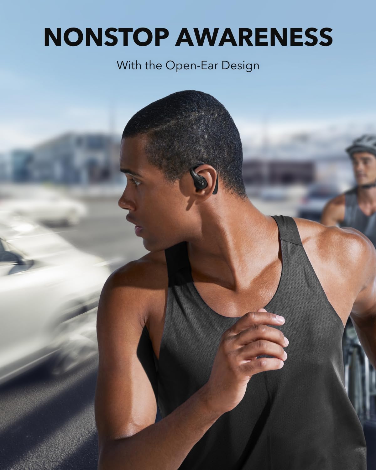 Soundcore by Anker AeroFit Pro Auriculares Bluetooth Inalámbricos de Conducción de Aire, Muy Cómodos, Ergonómicos, Ajuste Seguro, Sonido Rico con LDAC, Bluetooth 5.3, IPX5, 46H, Control con App