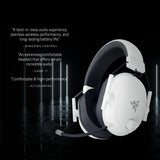 Razer Blackshark V2 Hyperspeed - PC Auriculares Inalámbricos para Juegos E-Sports Ligeros 280g (Micrófono de Banda Superancha, Diafragma Triforce 50mm, Espuma Aislante del Sonido, 70 Horas) Blanco