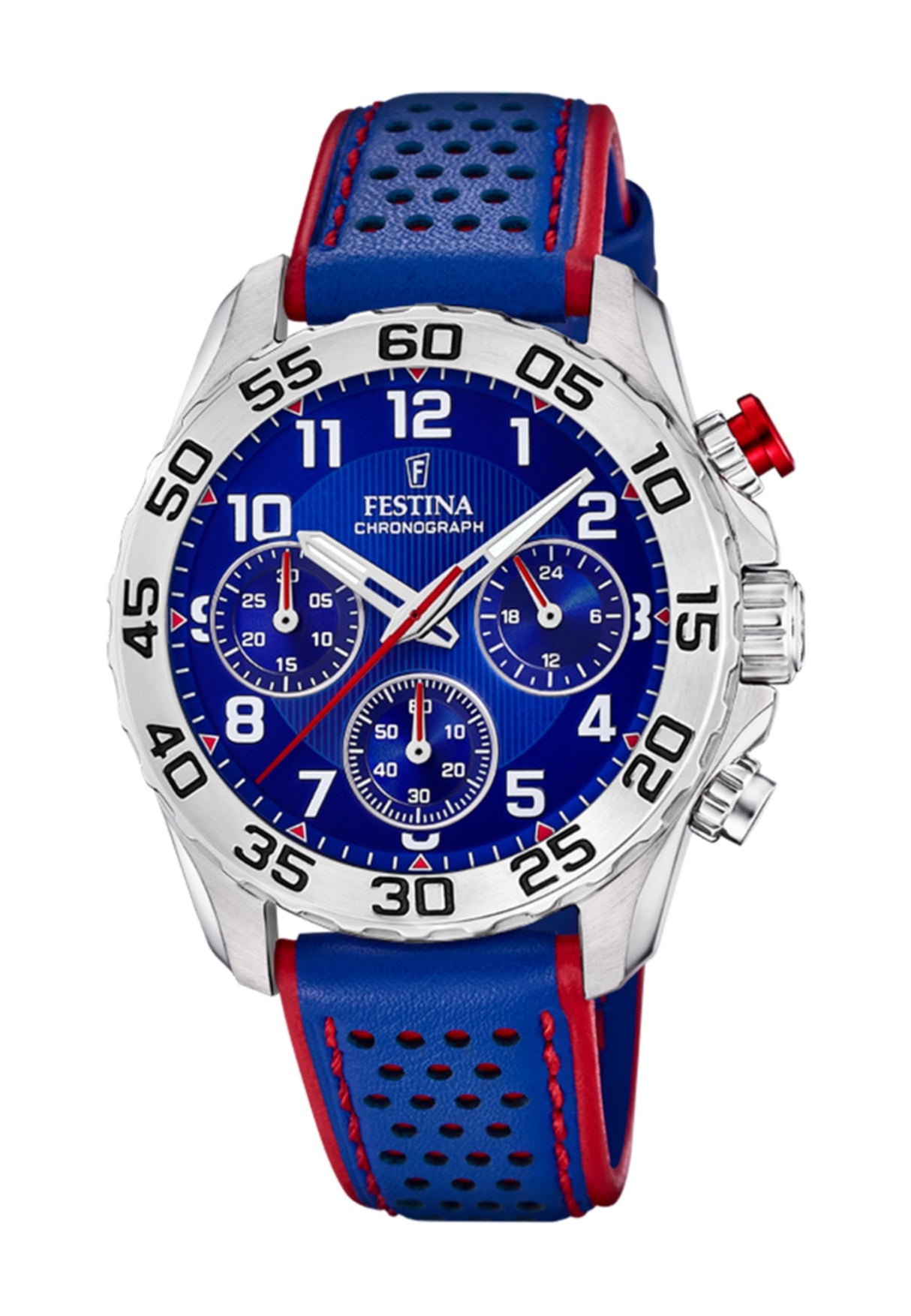 Festina Reloj Infantil F20458/2 Junior Collection Caja de Acero Inoxidable 316l Plateado Correa de Cuero Azul