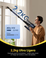 Vexilar V12 Aspiradora sin Cable 58KPa Potente Succión, Escoba Aspirador sin Cable Antienredos, Autonomía 50 Minutos, Filtración de 5 Etapas, Aspiradora para Suelo/Alfombra/Coche/Pelo de Mascotas