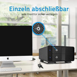 FANTEC 2-Fold USB 3.2 Gen2 10G Raid Hard Disk Docking Station for 2X SATA 3.5/2.5 Inch HDDs, Transfer Rates up to 10Gbit/Sec, no Tools Required, Lockable, 2X USB Cable. Aluminum Enclosure Black