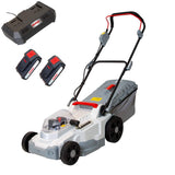 IKRA cortacésped Mulching ICM 2/2037, Incl. 2X batería y Doble Cargador rápido