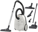 AEG AB61H6SW Aspiradora de Trineo con Bolsa, 850W de Potencia, 3,5L de Capacidad, Radio de acción 12m, Ruedas XL, Filtro Lavable, 3 cepillos + 3 Accesorios, 10 años garantía Motor, Blanco