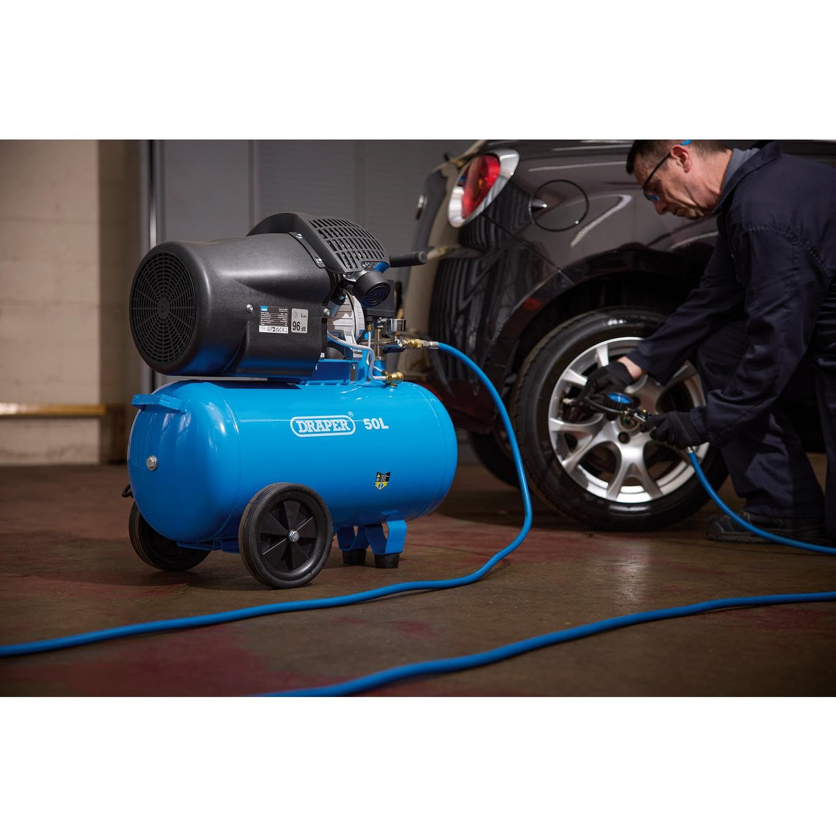 Draper DA50/412tv 50L 230 V 3.0 hp compresor de aire, Azul