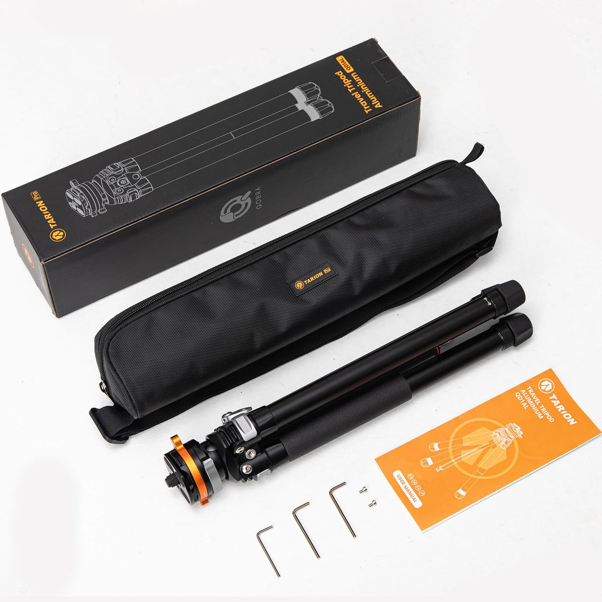 TARION Trípode de Viaje Compacto para cámara: trípode portátil y Ligero para mochileros, trípode único + Cabezal de Bola, Sistema de liberación rápida, trípode de fotografía de Aluminio de 152 cm de