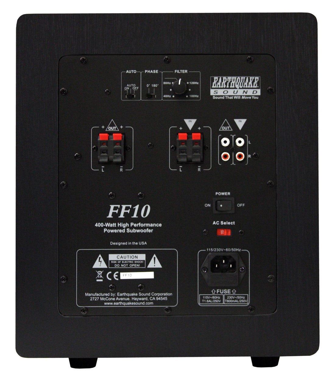 EARTHQUAKE Sonido terremoto FF10 10 Pulgadas Frente disparando Subwoofer [electrónica]