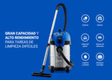 Nilfisk Multi II 30L T Aspirador de Agua y Polvo Potente - Aspiradora de Bricolaje para Sólidos y Liquidos, Seco y Húmedo, Exterior e Interior (1400 W)