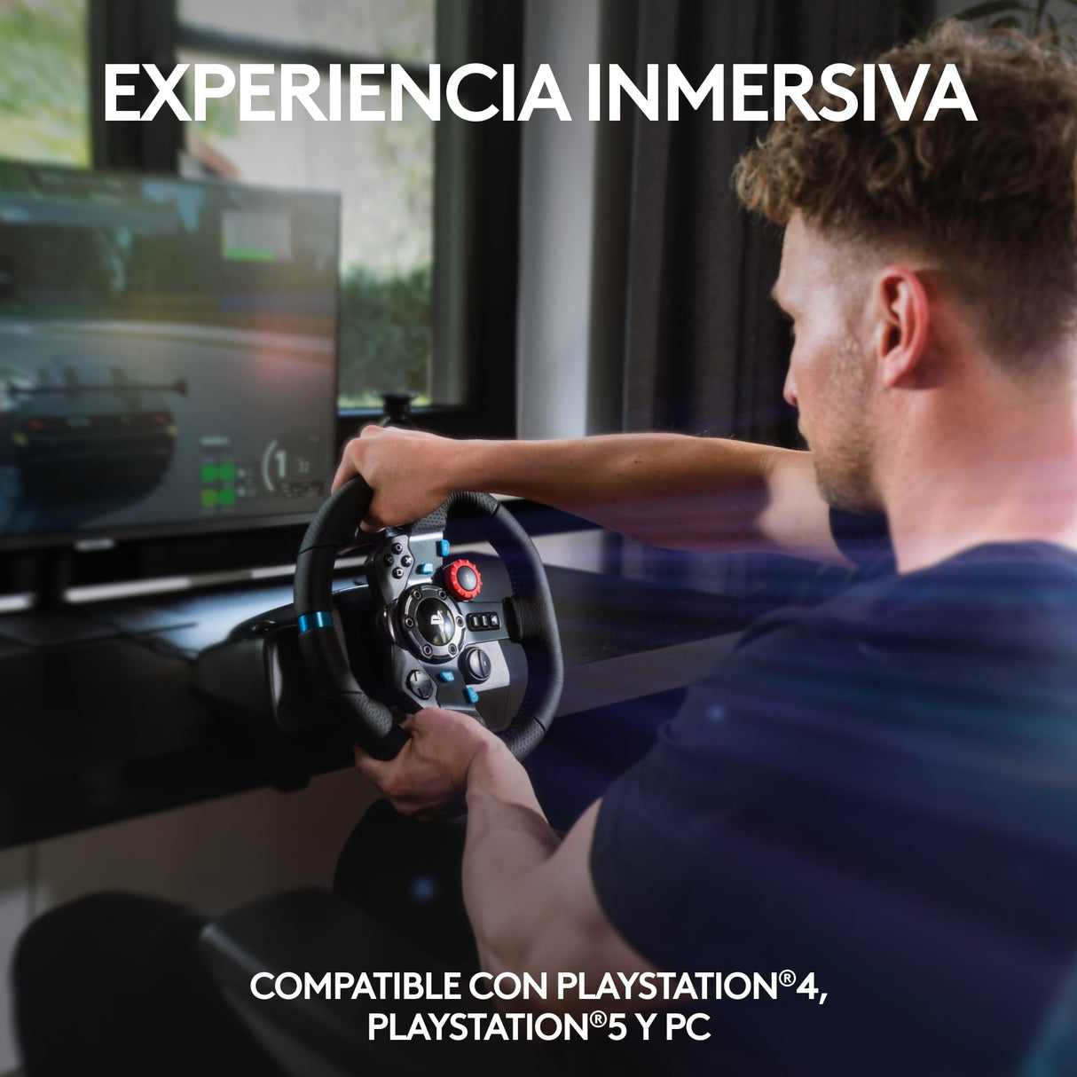 Logitech G29, Driving Force Volante de Carreras y Pedales, Force Feedback, Aluminio Anodizado, Palancas de Cambio, Enchufe Eu, Ps4/Ps3/Pc/Mac, USB 2.0/Alámbrico, PS4, PS3, Window 10.81, Windows 8, Windows 7, Mac OS 10.10+, Negro