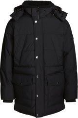 Tommy Hilfiger Abrigo de Plumas Hombre Rockie Utility Parka con Botonera, Negro (Black), XL