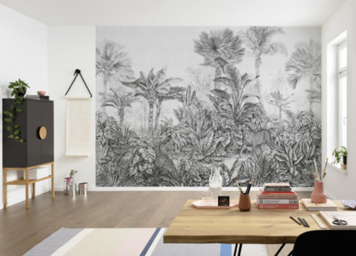 Komar LJX7-041 - Papel pintado fotográfico (350 x 250 cm (ancho x alto) - Papel pintado, diseño de leopardos