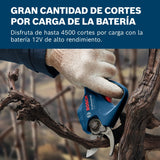 Bosch Professional 12V System GGP 12V-25 podadora (hasta 4500 cortes por carga, motor Brushless sin escobillas, cortes de 25 mm, con 2 baterías de 3,0 Ah)