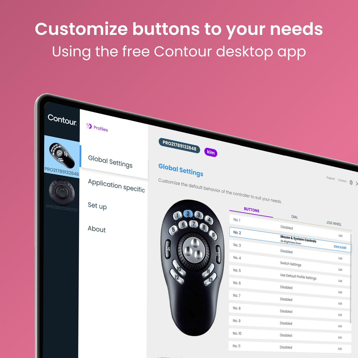 Contour Multimedia Controller Pro v2 | Controlador para pc ergonómico para Editor de imágenes de música de vídeo | para PC y Mac | USB | 15 Botones | Jog Ring de aleación de 7 velocidades