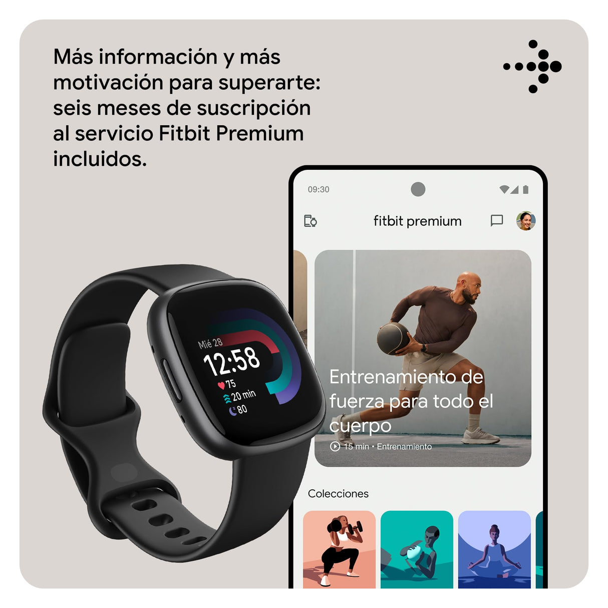 Fitbit Versa 4,Black/Graphite Smartwatch, Unisex-Adult, Negro/Aluminio Grafito, One Size