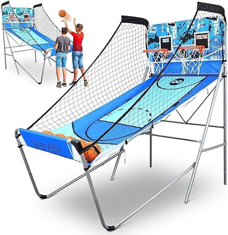 SereneLife juego baloncesto, Marcador LED digital, Plegable, Para niños y Adultos, Ideal para interiores y exteriores