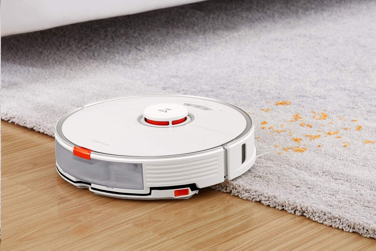 roborock S7 Robot Aspirador, con succión de 2500 Pa, Limpieza sónica, reconocimiento ultrasónico de alfombras (Blanco)