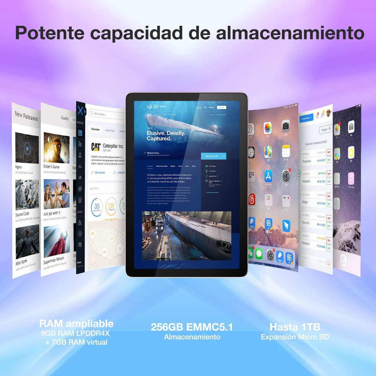 DOOGEE T10 Pro Tablet 10,1 Pulgadas FHD+ con 15GB RAM + 256GB ROM (Ampliable 1TB), Android 14 Tablet, Batería de 8580mAh, Octa-Core con Dual 4G LTE, WiFi 2,4/5G, TÜV-Certificado, 13MP + 8MP, Negro