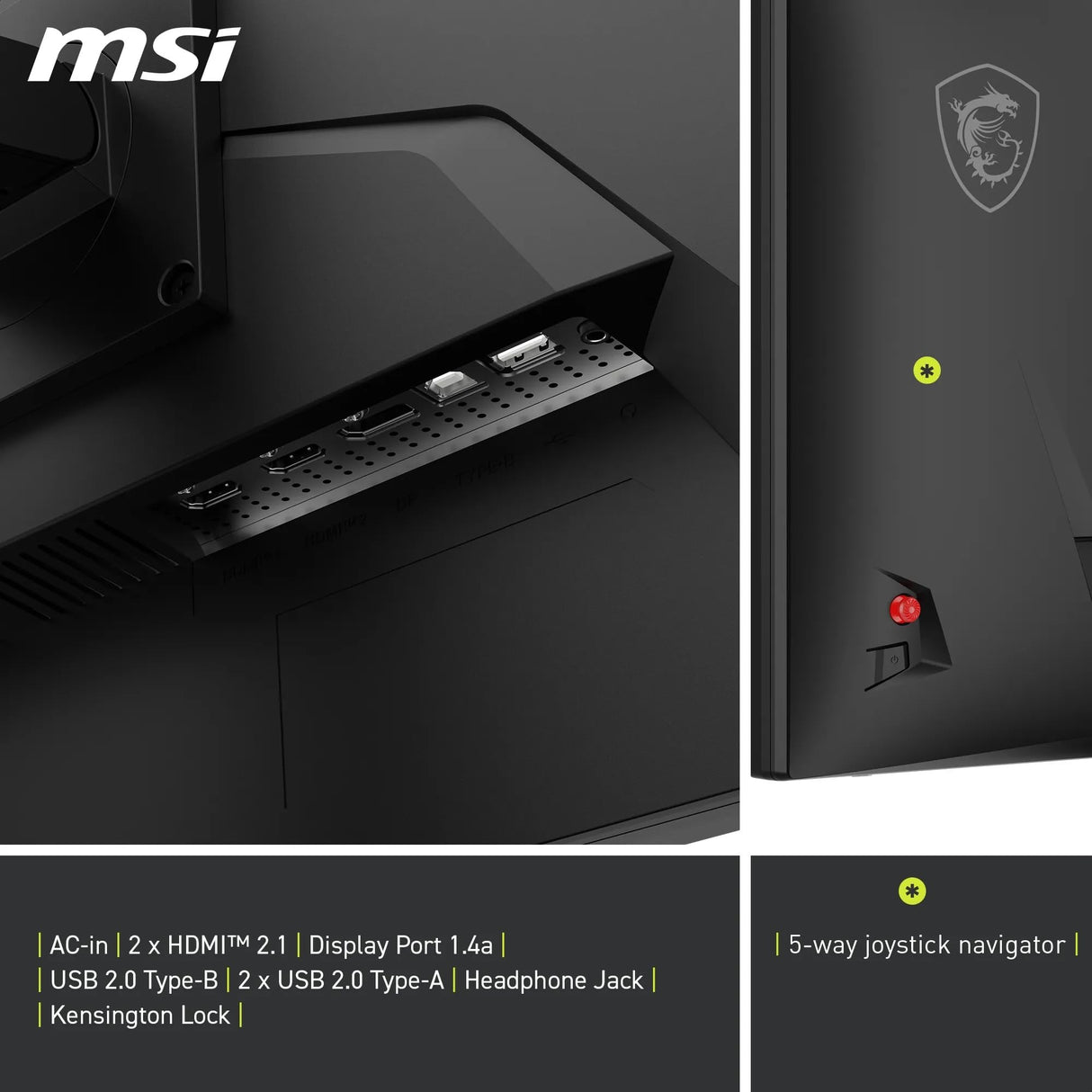 MSI mag 272URDF E16 Monitor Gaming, 27-Inch, 4K UHD, 3840x2160, Rapid IPS, 0.5ms, DisplayHDR 400, Eye Care, AI Vision, Dual-Mode, HDMI 2.1, DP 1.4a, Tilt/Height Adjustable, Negro