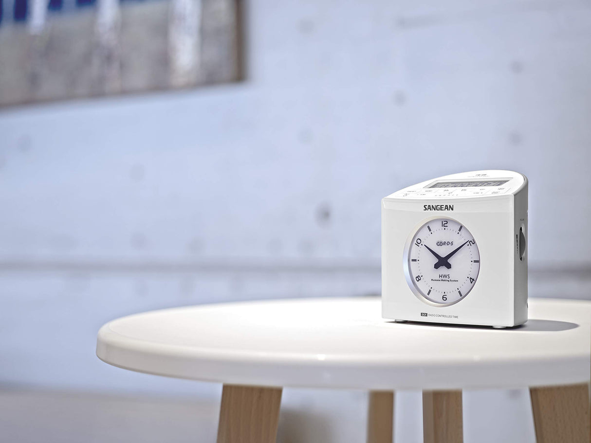 Sangean RCR9W RCR-9 - Radio Reloj Digital FM/Am con Alarma, Blanco