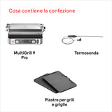 Braun MultiGrill 9 Pro CG 9160, Plancha Eléctrica con 2 Termostatos Independientes, 3 Posiciones de Cocinado, Placas Lavables en Lavavajillas, Sonda Térmica Integrada, 2200 W, Negro/Acero Inoxidable