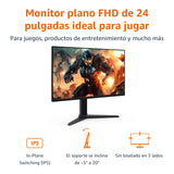Amazon Basics Monitor para juegos de 24"/61 cm, FHD 1080p, 165 Hz, compatible con VESA, sincronización adaptativa, respuesta de 1 ms, Negro