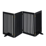 Relaxdays Barrera Seguridad Niños, Valla Protectora Plegable, 92 x 206,5 cm, Cerca Perros y Mascotas, con Patas, Negro, Tablero de Fibras