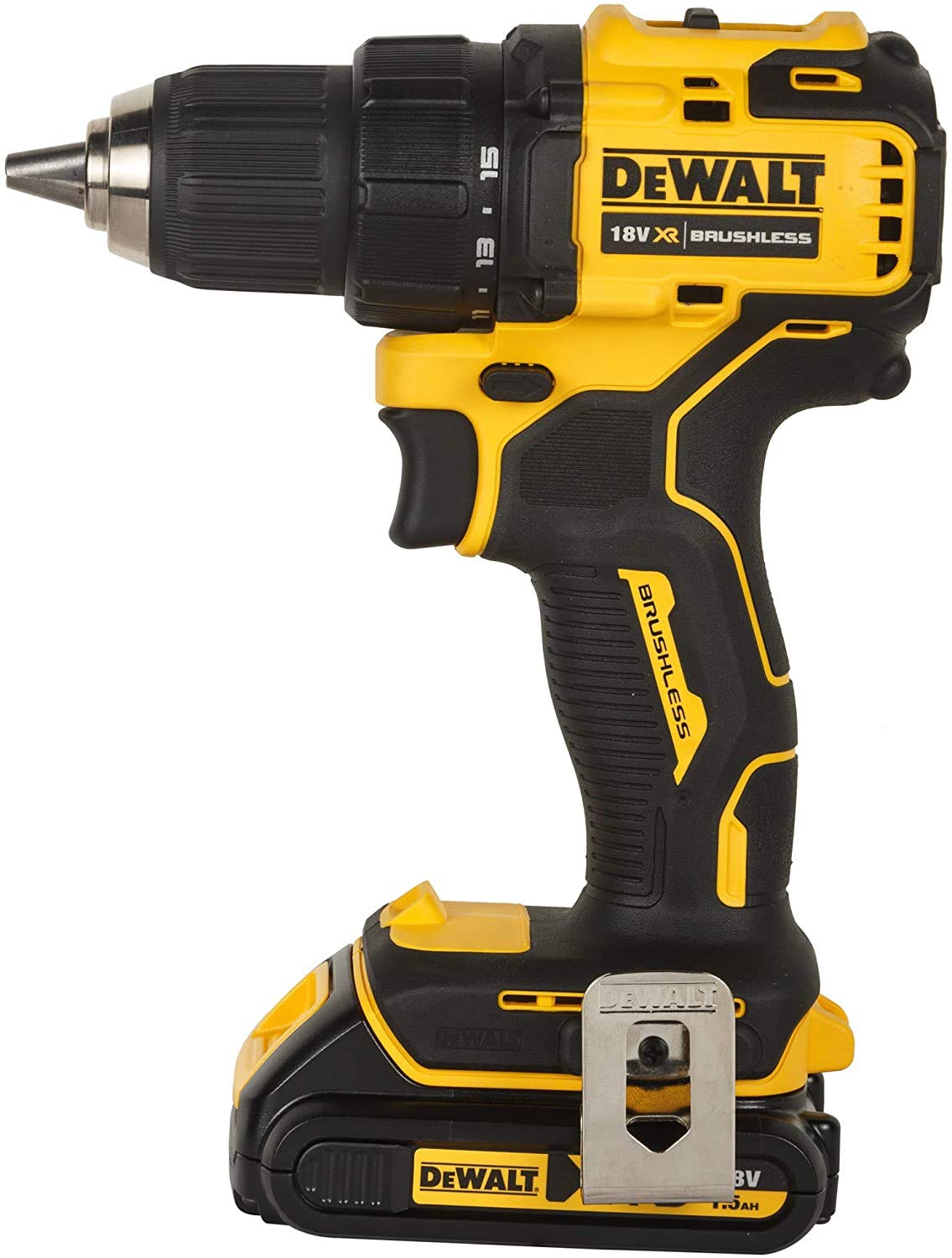 DEWALT DCD708S2T-QW - Taladro Atornillador sin escobillas XR 18V 13mm 65Nm con 2 baterías Li-Ion 1,5Ah y maletín TSTAK