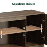 Zinus Wade Mueble TV - Mueble TV 147x67x40 cm - Mueble con armario - Diseño estilo granja - Marrón