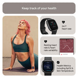 Fitbit Versa 4 Bundle (con Correa Deportiva) Reloj Inteligente de Fitness con GPS Integrado y hasta 6 días de duración de la batería, Compatible con Android e iOS.