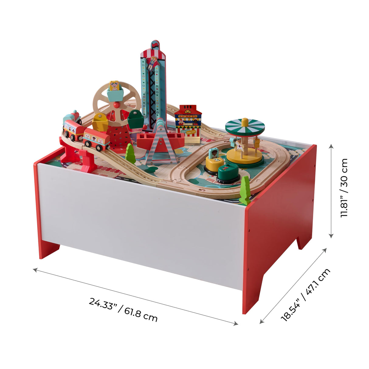 Teamson Kids Mesa de Juego en Madera con 6 Mini Juegos, Caja de Almacenamiento incluida y Espacio para Juego Creativo sin Pantallas
