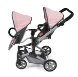 Bayer Chic 2000 - Cochecito para muñecas Linus Duo para niños de 4 a 8 años, Melange Gris Oscuro, Rosa, 690-81