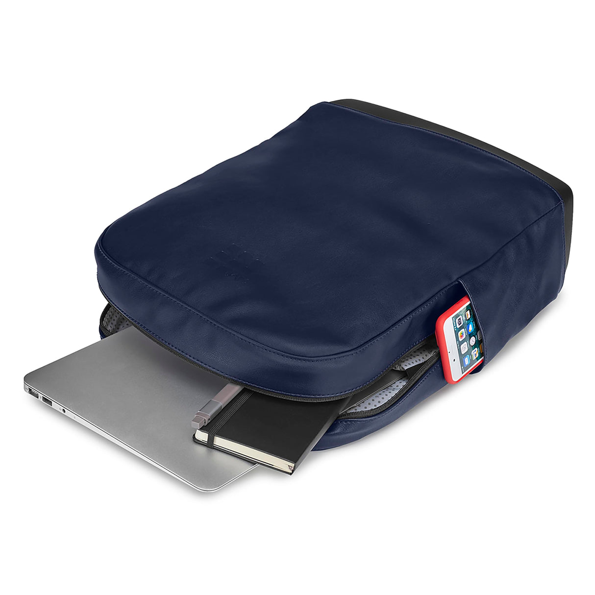 Moleskine Mochila de Cuero Colección Classic, Mochila para PC compatible con Tablet, Laptop iPad hasta 15", Dimensiones 32 x 42 x 11 cm, Azul Zafiro