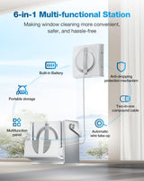ECOVACS WINBOT W2 Omni Robot Limpiador de Ventanas con estación multifunción 6 en 1, batería integrada de 4500 mAh, Modo de Limpieza de Bordes, tecnología de pulverización de Gran Angular