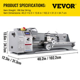 VEVOR - Tornillo pequeño para metal, 220 x 750 mm, 1,1 kW, tornillo pequeño para metal eléctrico, tornillo de banco de precisión para perforación de tornillo frontal