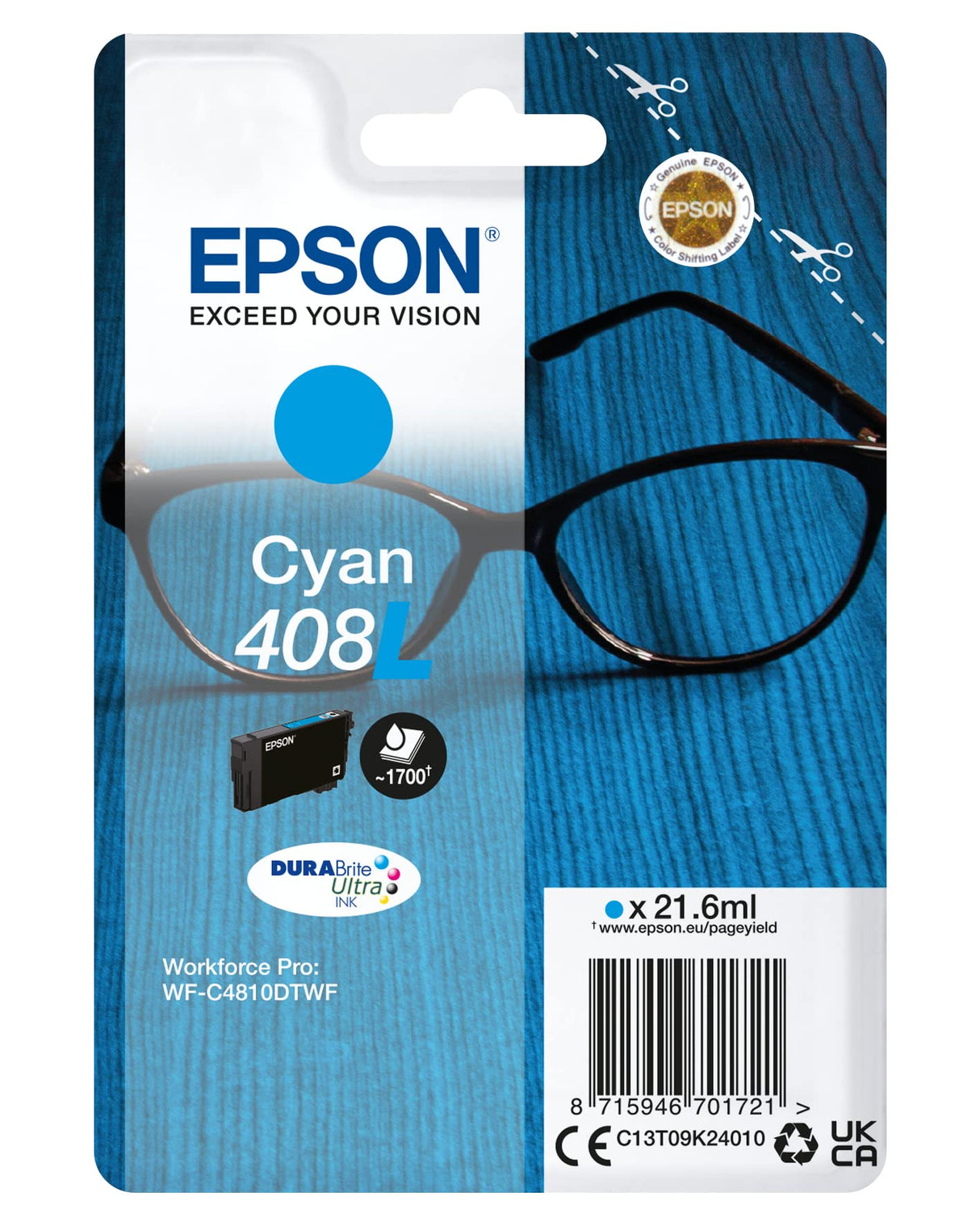 EPS CONSUMIBLES WF-4810 Cyan 408L DURABRITE Ultra