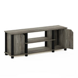 Furinno Brahms - Mueble de televisor con estantes y almacenamiento, color roble francés y negro