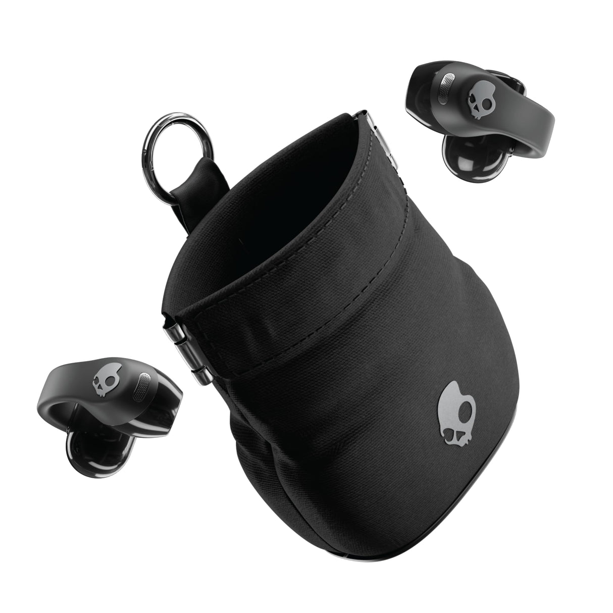 Skullcandy Push 720 Open Auriculares Open Ear Inalámbricos Bluetooth, Impermeables, Diseño Ligero de Clip, 30 Horas de Autonomía, Bolsito de Carga Inalámbrica, Micrófono para iPhone Android - Negro