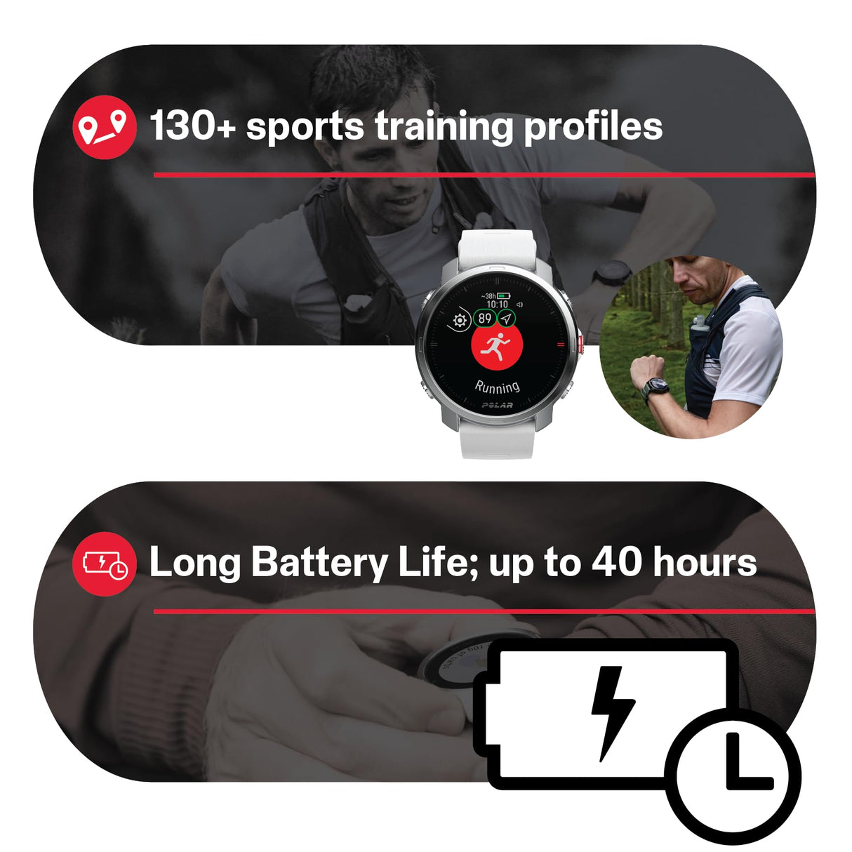 Polar Grit X - Outdoor Multisport Watch con GPS con Brújula, Altímetro y Durabilidad de Nivel Militar para Practicar Trail Running, Mountain Bike, Ciclismo - Batería de Larga Duración