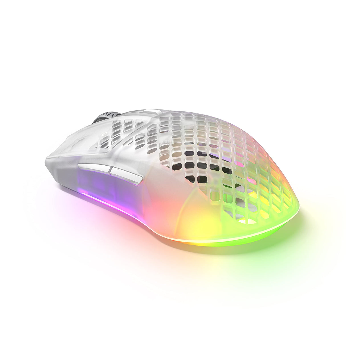 SteelSeries Aerox 3 Wireless Ghost - Raton Inalambrico Gaming - Diseño ultraligero resistente al agua - RGB - Sensor óptico TrueMove Air 18K DPI