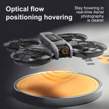 OBEST Drone con cámaras dobles, control remoto de pantalla de 4,5 pulgadas, juguete volador con luz nocturna LED, cámara ajustable de 90°, con tarjeta SD, 2 baterías
