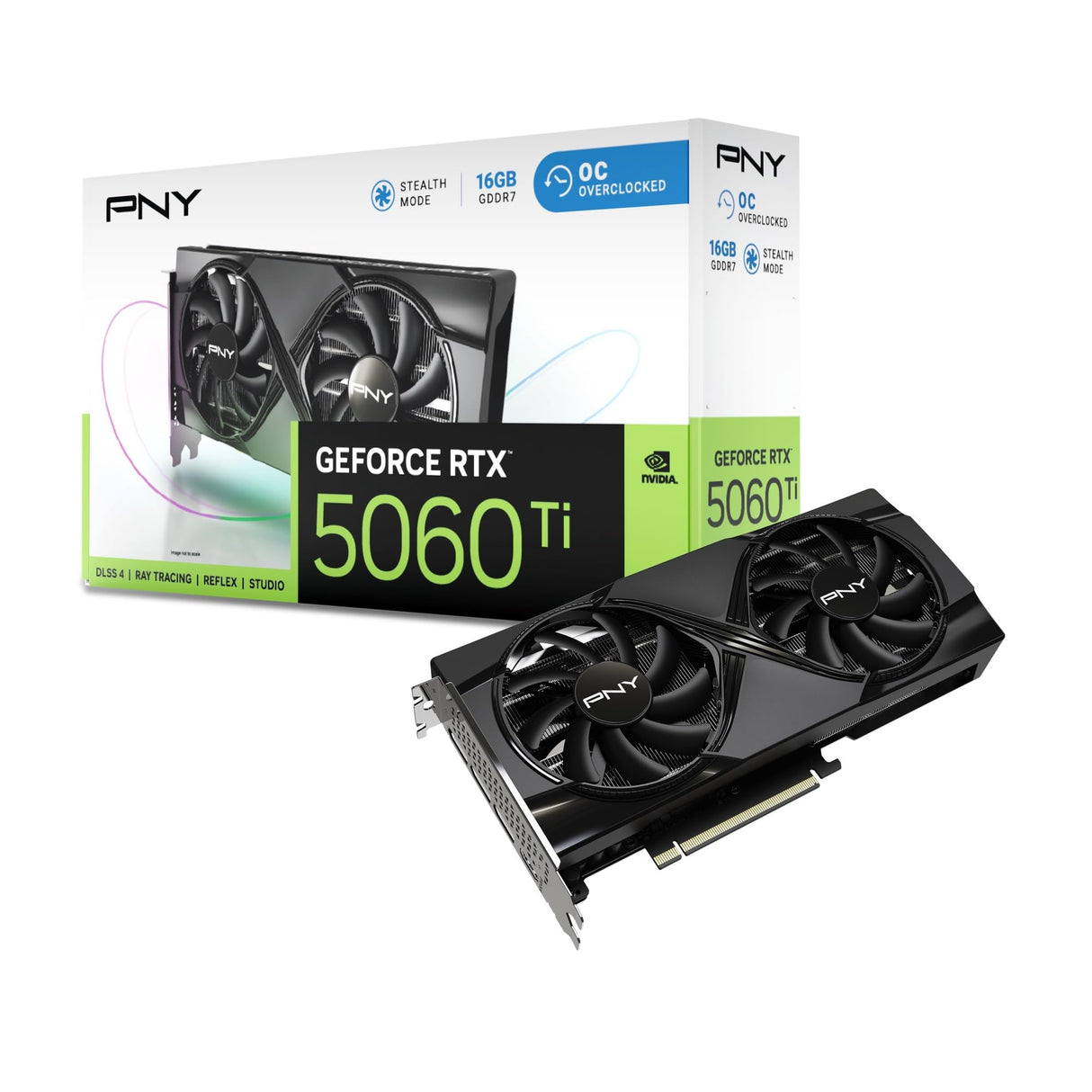 PNY GeForce RTX™ 5060 Ti GPU overclockeada Doble Ventilador DLSS 4 16GB