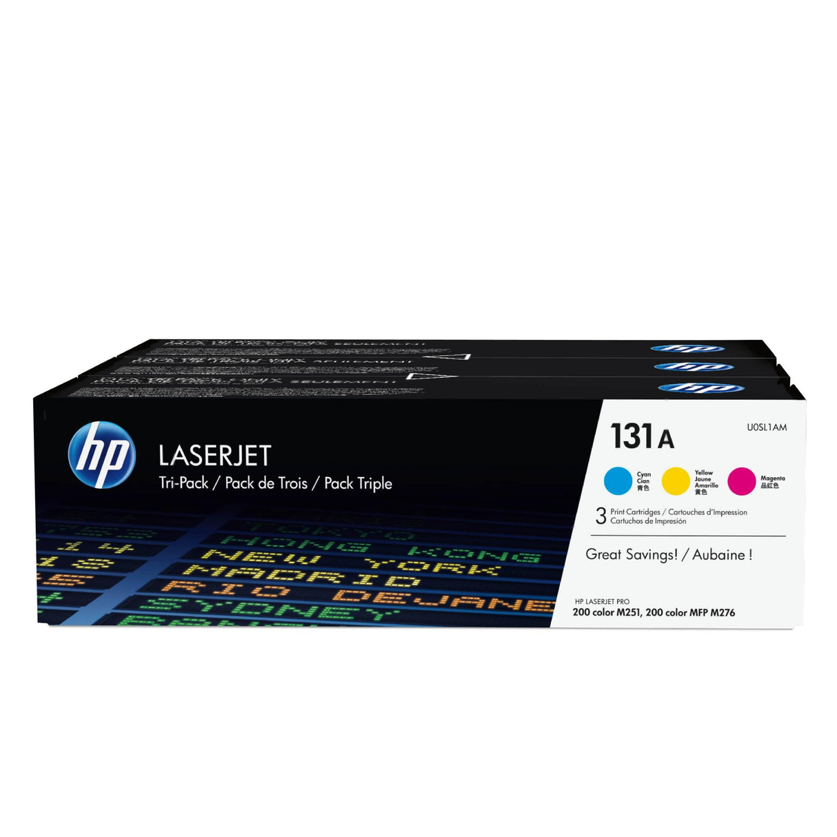 HP Cartucho de tóner original 131A cian magenta y amarillo capacidad estándar 3 x 1.800 páginas paquete de 3