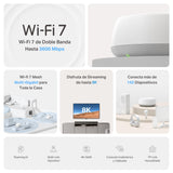 TP-Link Deco BE3600 (2-Pack) – WiFi 7 Mesh tribanda hasta 6.6 Gbps, Amplia Cobertura para Toda la casa, Puerto 2.5G, Ideal para Streaming 8K, Juegos y conexión Estable con AI Mesh