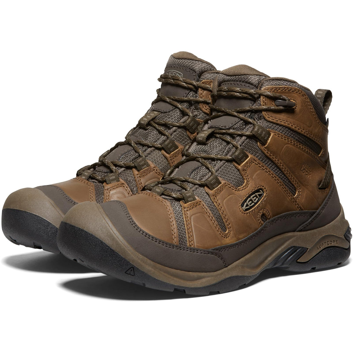 KEEN Circadia Mid Waterproof, Botas para Senderismo Hombre, Bison/Brindle, 42 EU