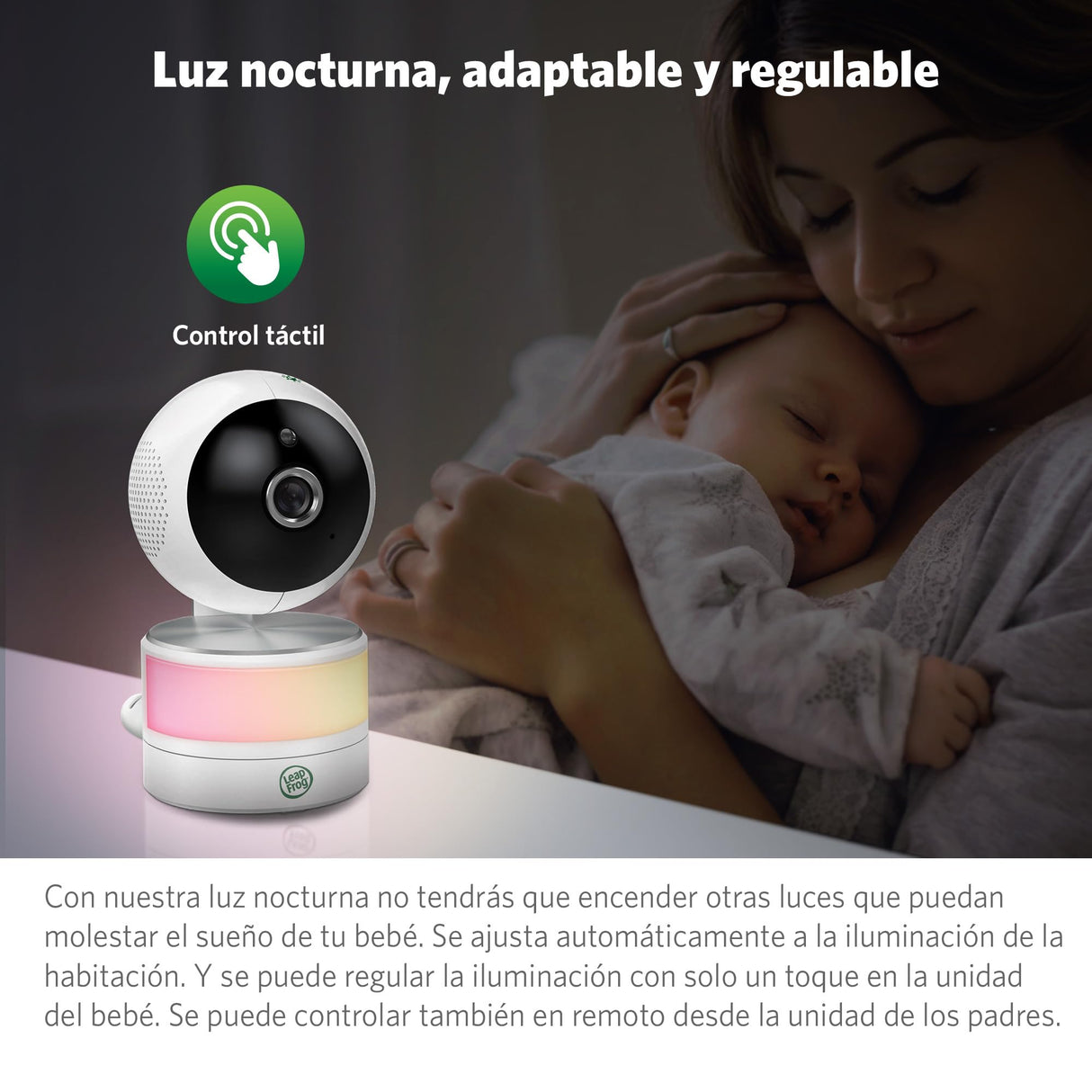 LeapFrog LF915HD Baby Surveillance Camera with Night Light 5" HD Screen Baby Monitor with Camera, 360° Translation and Tilt, 8X Zoom, Night Vision, Smart Sensor