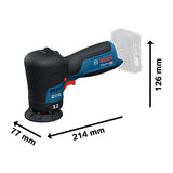 Bosch Professional 12V System pulidora a batería GPX 12V-77 (incl. plato de caucho montado con cierre por contacto de 77 mm, plato de espuma de corte y pulido de 77 mm)