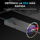 SABRENT Carcasa SSD M.2 NVMe y SATA USB 3.2 HUB C Docking Station 90W PD3.0, 1 USB 2.0 y 2 USB 3.0 Tipo-A, HDMI 2.0 4K@60Hz, Puerto RJ45 Ethernet 1GbE, Llave M y M+B M.2 2242/2260/2280 [HB-6PNV]