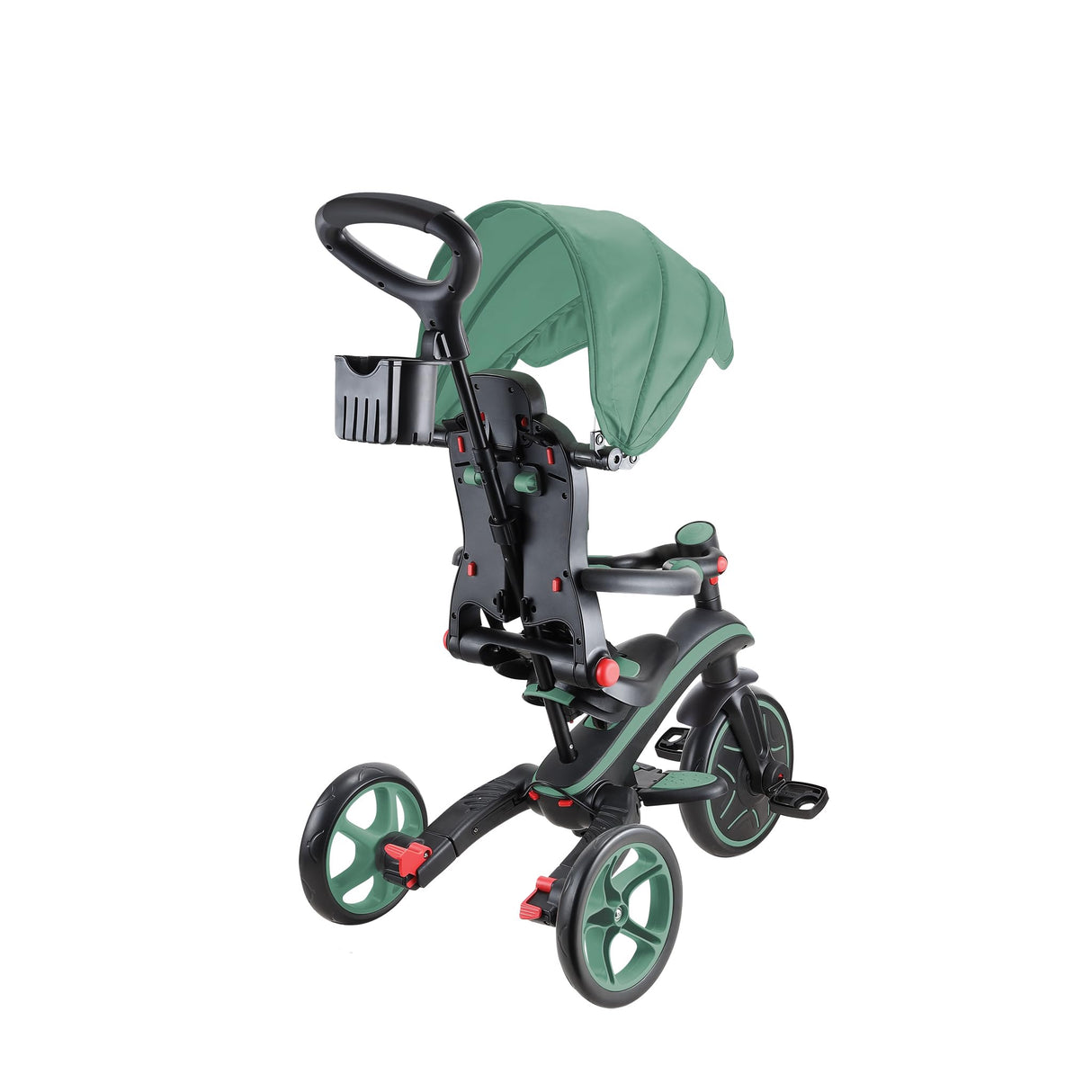 Tricycle Globber Explorer 4 en 1 Evolutif et Pliable Vert Olive